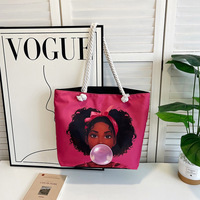 Moda Versátil Ecológico Gran capacidad Impresión digital Bolsas de lona de poliéster personalizadas Bolsas de almacenamiento para adultos