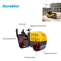 Rouleau compresseur routier compact de 1 tonne de haute qualité, à conduite hydraulique, avec moteur diesel/essence, à vendre