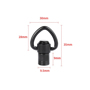 Attache de sangle QD en acier premium avec anneau en forme de cœur, noir mat, durable, à dégagement rapide, équipement tactique d'extérieur - Product Image 4