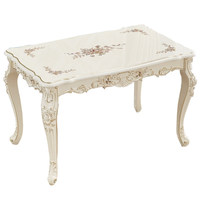 Ensemble table et chaises de salle à manger de style européen, imprimé, en bois massif, design moderne minimaliste, économique, pour usage domestique, rectangulaire