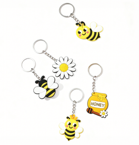 Милая пчела классный дизайн привлекательный индивидуальный плюшевый аниме самообороны кожаный акриловый резиновый брелок с коробкой - Product Image 2