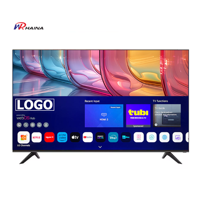 HAINA New Arrival Smart Tvs Factory Customized Brand UHD 43 50 Inch Frameless Led Qled Tv 55 Inch 4k WebOS System Tv with T2S2