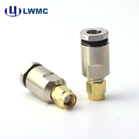 Equipo de red con buen rendimiento de blindaje, adaptador coaxial de alta precisión, abrazadera SMA macho para cable RG8MINI/M&P de 6,3mm