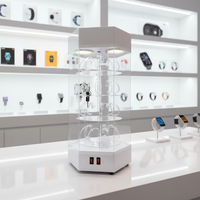 Vitrine rotative pour montres en acrylique pour magasin de détail, présentoir rotatif à 360° pour montres intelligentes