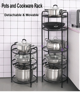 Bền Hộ Gia Đình Đồ Nội Thất Góc Sắp Xếp <span class=keywords><strong>5</strong></span> Hai Lớp Kệ Nhà Bếp Dây Thép Kim Loại Lưu Trữ Kệ - Product Image 4