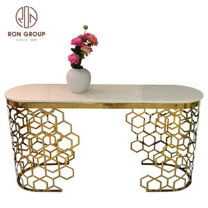 Mesa de comedor de acero inoxidable con diseño <span class=keywords><strong>italiano</strong></span> de lujo, muebles modernos para boda, Hotel y fiesta, proyecto de banquete - Product Image 2