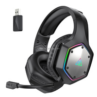 Casque sans fil EKSA E1000BT 2.4G supra-auriculaire RGB pour usage quotidien/musique/PC/jeux, casque stéréo 3D HiFi pliable avec batterie de 1500 mAh
