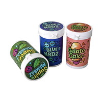 Emballage personnalisé pour herbes sèches et fleurs, 3,5 g, en canettes de soda en plastique, pour bonbons, biscuits, gommes comestibles, pots scellés en plastique de 100 ml