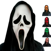 Masque de tête d'horreur Ghost Face en gros, masque de cosplay effrayant pour Halloween, fête, carnaval, maquillage, déguisement, accessoire de farce