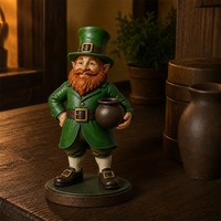 Figurine de lutin en résine sur mesure pour la Saint-Patrick, vert irlandais, service de fabrication OEM, projet de cadeau de vacances
