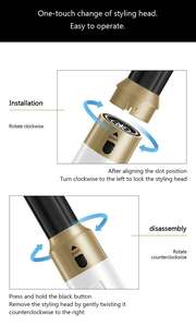 Set Asciugacapelli e Arricciacapelli 5 in 1 Professionale 1000W in Plastica Piastra per Capelli Ferro Arricciacapelli Styler Pettine Elettrico Caldo per Donne - Product Image 5