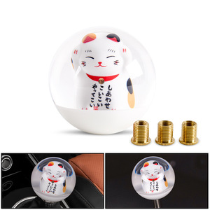 Pommeau de levier de vitesse Lucky Cat en résine, universel pour voiture, design ergonomique - Product Image 2