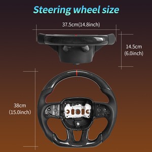 สำหรับดอดจ์ผู้ท้าชิง/ดูรังโก/จี๊ปแกรนด์เชอโรกี/SXT/GT/RT/SRT/hellcat 2015-2020ปรับแต่งพวงมาลัยคาร์บอนไฟเบอร์ - Product Image 5