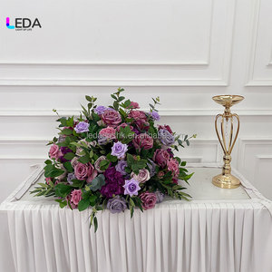 ลูกบอลดอกกุหลาบประดิษฐ์ทำมือ ขายดี สีม่วง ใบสีเขียว สำหรับตกแต่งงานแต่งงาน งานปาร์ตี้ เนื้อนุ่ม สำหรับวันวาเลนไทน์ - Product Image 2