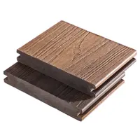 Wpc-cubierta de suelo de madera de teca para jardín, cubierta de grano 3D de madera compuesta de plástico y madera, en relieve, 142x22mm, rojo Anti