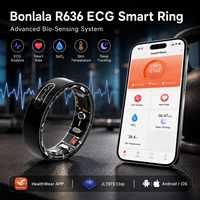 Bague connectée ECG Bonlala, tracker d'activité, écran tactile, réveil, contrôle par application, moniteur de fréquence cardiaque, oxymètre de sang, IP69, pour hommes/femmes