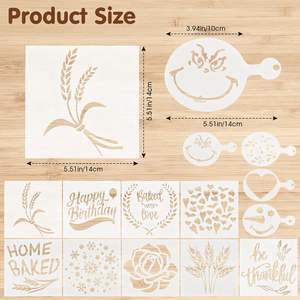 Lot <span class=keywords><strong>de</strong></span> 13 pochoirs pour pain artisanal, moules <span class=keywords><strong>de</strong></span> cuisson, gabarits <span class=keywords><strong>de</strong></span> pâtisserie pour gâteaux et tartes, pour la décoration - Product Image 2