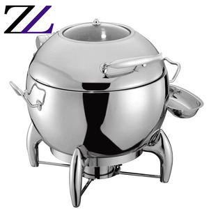 Réchaud à soupe Yufeh <span class=keywords><strong>en</strong></span> acier inoxydable pour cuisine, station à soupe, urne, seau avec couvercle <span class=keywords><strong>en</strong></span> <span class=keywords><strong>verre</strong></span>, support rond, réchaud à soupe - Product Image 2
