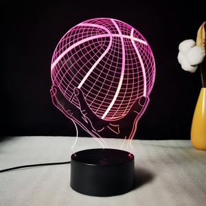 Thân Thiện Với Môi Mô Hình Thể Thao Đầy Màu Sắc Cơ Sở Ánh Sáng Tùy Thược Hình Dạng Với Ánh Sáng Mềm Mại <span class=keywords><strong>LED</strong></span> Cho Trẻ Em Phòng Trang Trí Hình Cầu Ánh Sáng Ban Đêm - Product Image 3