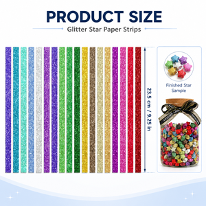 Bandes de papier origami étoiles scintillantes en gros, papier étoile porte-bonheur brillant, couleurs assorties pour la décoration artisanale DIY et les fêtes - Product Image 5