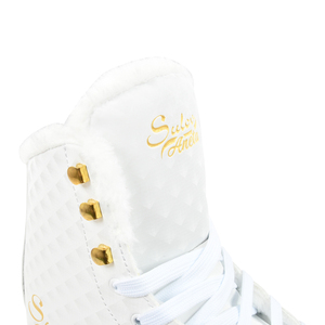 Patines de Hielo de Lujo para Mujer, Modelo <span class=keywords><strong>Adele</strong></span>, con Accesorios Dorados, Resistentes al Frío, de Cuero Sintético PU, Forro de Piel Suave, Certificación TV, Serrados - Product Image 4