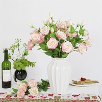 Fleurs décoratives en soie LUYI de qualité supérieure, fausses fleurs de campanule chinoises, 3 têtes, fleurs en forme de ballon, décoration de centre de table, fleurs au toucher réel