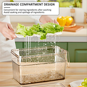 Boîte de rangement en plastique pour réfrigérateur, bac de conservation alimentaire frais pour cuisine, conteneur de rangement pour réfrigérateur avec couvercle et poignée, vente chaude - Product Image 4