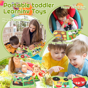 Libro delle Attività Montessori Vendita Diretta dalla Fabbrica, Puzzle Educativo per Bambini 1-3 Anni, Apprendimento delle Abilità di Vita <span class=keywords><strong>con</strong></span> <span class=keywords><strong>Alfabeto</strong></span>, <span class=keywords><strong>Numeri</strong></span> e Forme - Product Image 5