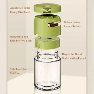 BPA Free Unique Press Sprinkle Measurable Glass Seasoning <b>Jars</b> Salt Pepper <b>Spice</b> Shakers Containers Tarros De Especias - Product Image 3