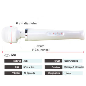 Caja personalizada <span class=keywords><strong>gratis</strong></span>, vibradores de varita mágica Av con carga USB, palo AV grande, masajeador de punto G femenino, Juguetes sexuales para adultos para mujer - Product Image 3