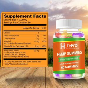 Caramelle Gommose alla Canapa OEM/ODM con Etichetta Privata, Confezione da 60 per Adulti - Calma, Relax, Supporto Cerebrale e Miglioramento della Memoria per un Sonno Sano - Product Image 6
