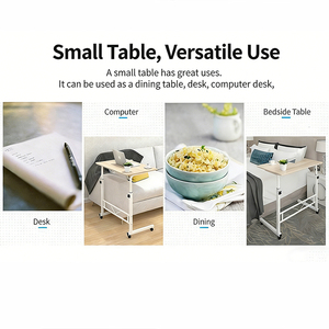 Muebles de Oficina para el Hogar, Escritorio de Computadora de Madera <span class=keywords><strong>con</strong></span> Altura Ajustable, Escritorio Portátil Multifuncional para Estudiantes <span class=keywords><strong>con</strong></span> <span class=keywords><strong>Ruedas</strong></span> - Product Image 5