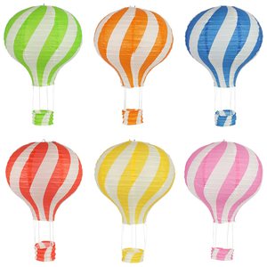 Nicro nueva llegada 12 pulgadas colorido globo de aire caliente forma plegable linterna de papel volador hecho a mano boda fiesta favores Decoración - Product Image 1