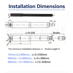High Strength 3000N <strong>Electric</strong> <strong>Cylinder</strong> 12V 24V DC Brushed <strong>Linear</strong> Motion <strong>Actuator</strong> IP67 Waterproof 20W Industrial Home Appliance - Product Image 2
