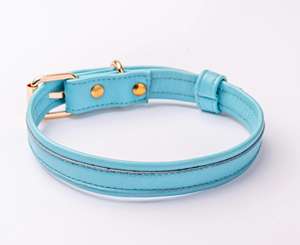 ปลอกคอสุนัขกำมะหยี่สีน้ำเงินอิตาลีแบบสั่งทำพิเศษสำหรับคนรัก พร้อมฮาร์ดแวร์เคลือบทอง - Product Image 2