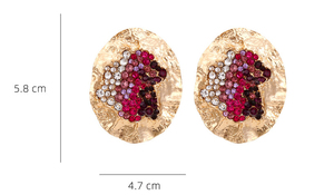 <span class=keywords><strong>ZA</strong></span>-pendientes redondos de oro de 18k para mujer, aretes de tuerca de piedra drusa, Irregular, exagerados, novedad de 2023 - Product Image 6