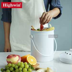 HIGHWIN Poubelle à compost de cuisine en acier inoxydable pour comptoir <span class=keywords><strong>avec</strong></span> <span class=keywords><strong>couvercle</strong></span> - Product Image 2