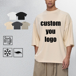 T-shirt Homme Premium 100% Coton Col Rond Imprimé Ample Oversize Mode Vente en Gros T-shirt Uni Personnalisable pour Hommes - Product Image 2