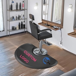 <span class=keywords><strong>Tapis</strong></span> de sol anti-fatigue en PVC et silicone noir personnalisables avec logo pour chaise de salon de coiffure et de beauté – Vente en gros à prix abordable - Product Image 4