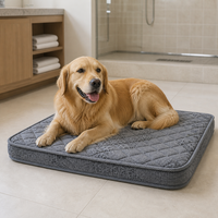 Station de lavage pour chien, matelas pour animaux de compagnie, housse imperméable amovible, lit de repos matelassé gris