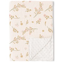 Couverture en coton double couche à pois pour bébé, toute saison, en peluche, pour apaiser et couvrir la poussette, fabriquée en Chine