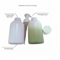 Bouteille vide en PET de 600 ml avec pompe à mousse pour gel douche, nettoyant visage, shampoing, emballage cosmétique avec logo personnalisé, couleur OEM/ODM