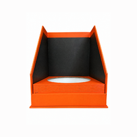 Boîte cadeau rigide à couvercle télescopique orange avec insert rond pour l'emballage de cadeaux d'affaires de Chenpi et de gâteaux au thé, personnalisable