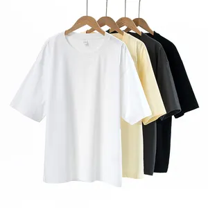 高品質のTシャツ綿100% 昇華ロゴプリントブランクプレーン特大グラフィックホワイトTシャツカスタム