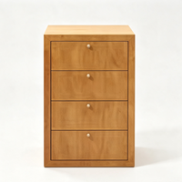 Armoire à 4 tiroirs en MDF avec serrure, finition grain de bois, pour le rangement de documents à la maison ou au bureau, idéale pour les chambres