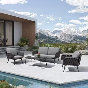 aluminium outdoor sofa armchair set garden sofa modern water proof outdoor furniture outdoor hotel garden sofa furniture