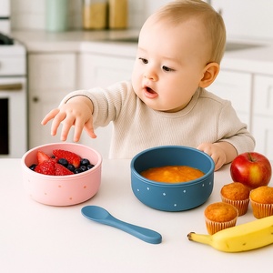 새로운 실리콘 아기 수유 그릇 부드러운 유출 방지 디너 볼 스낵 식기 아기 제품 - Product Image 6