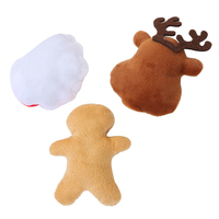 Mignon mini peluche cataire jouet père noël renne pain d'épice homme grinçant jouets à mâcher pour animaux de compagnie sac emballé pour petits animaux de compagnie