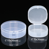 Boîte de rangement ronde transparente personnalisée SUNSHING avec logo, petit récipient en plastique de qualité supérieure pour cosmétiques, bijoux, houppettes et perles