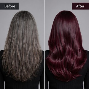 Tinte para el Cabello Color Borgoña en Crema 200ml con Aplicador de Peine a Base de Plantas, Venta al Por Mayor, Marca Privada OEM - Product Image 3